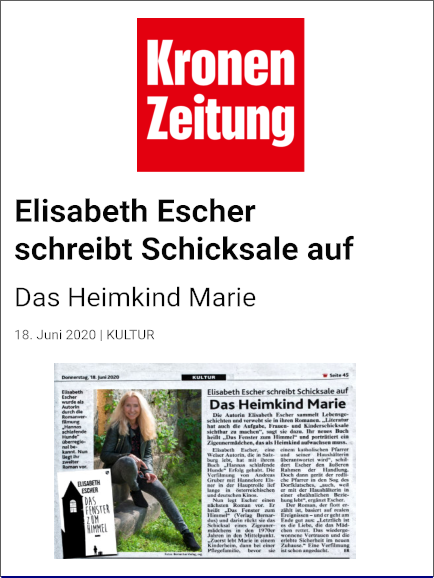 Elisabeth Escher schreibt Schicksale auf Das Heimkind Marie 18. Juni 2020 | KULTUR